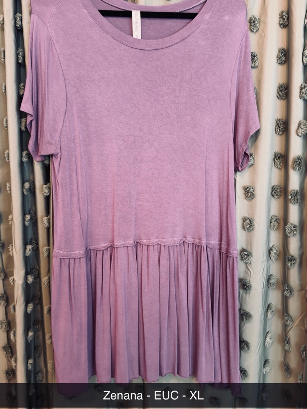 Zenana Lavender Peplum Tunic Top